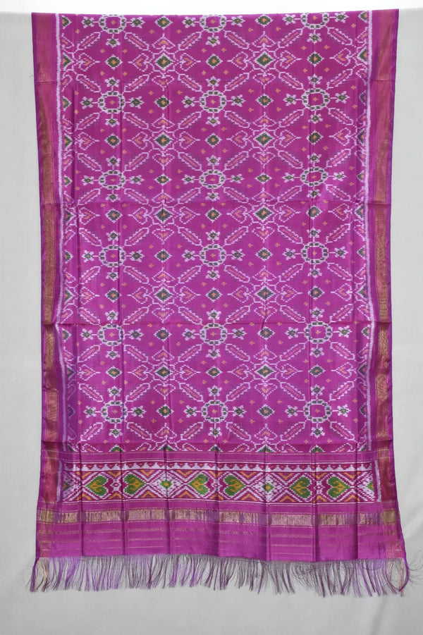 Floral Geometric Heritage Single Ikat Patola Dupatta