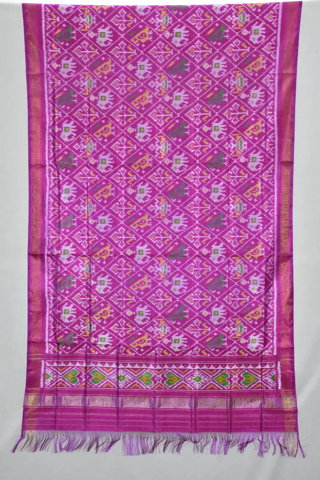 Traditional Floral & Paisley Single Ikat Patola Dupatta