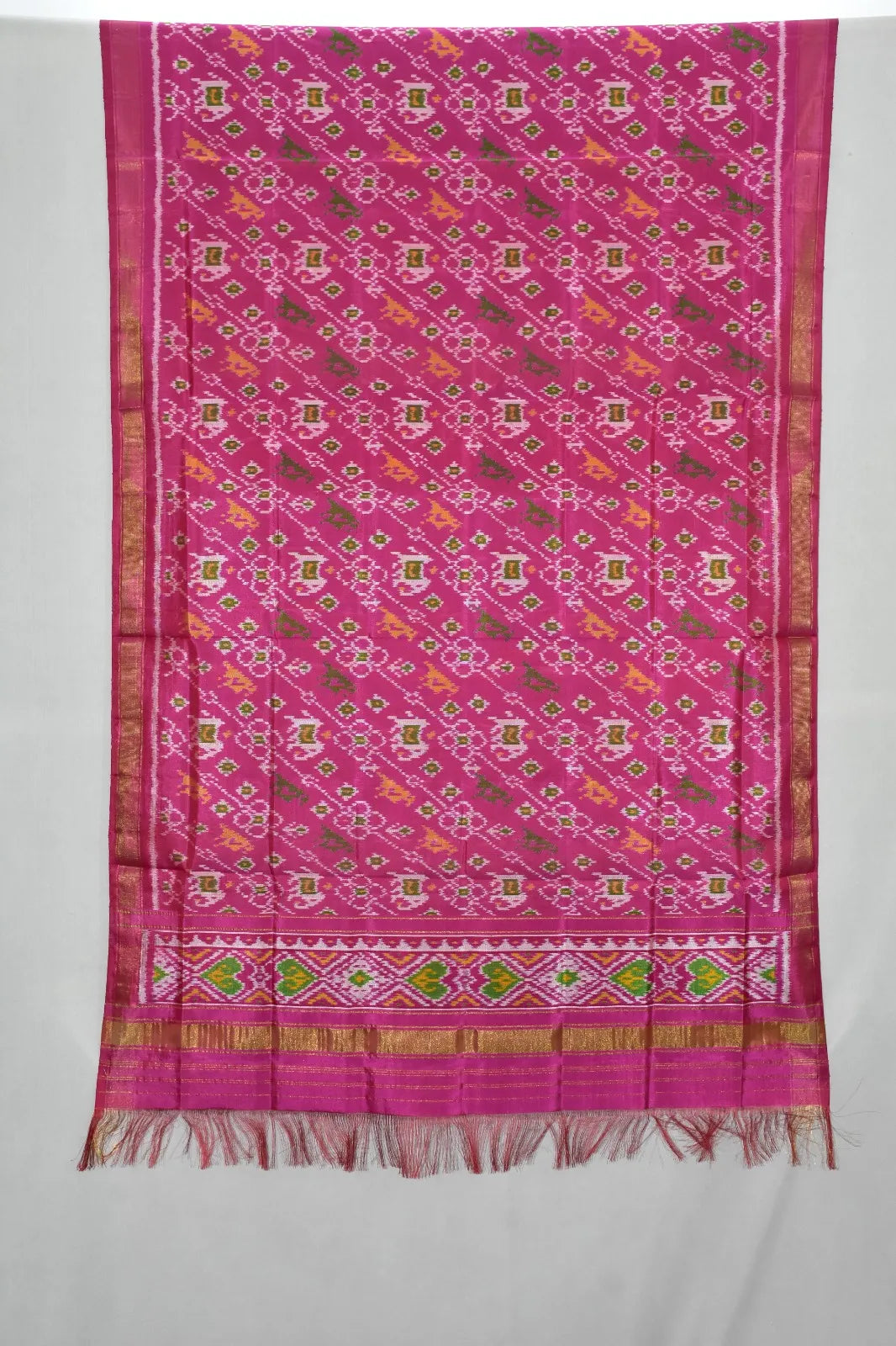 Floral Geometric Heritage Single Ikat Patola Dupatta