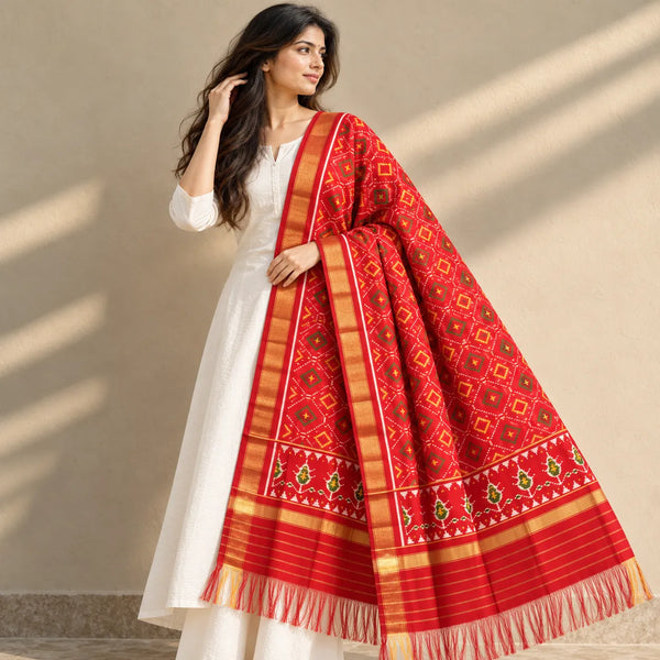 Diamond Pattern Patola Dupatta