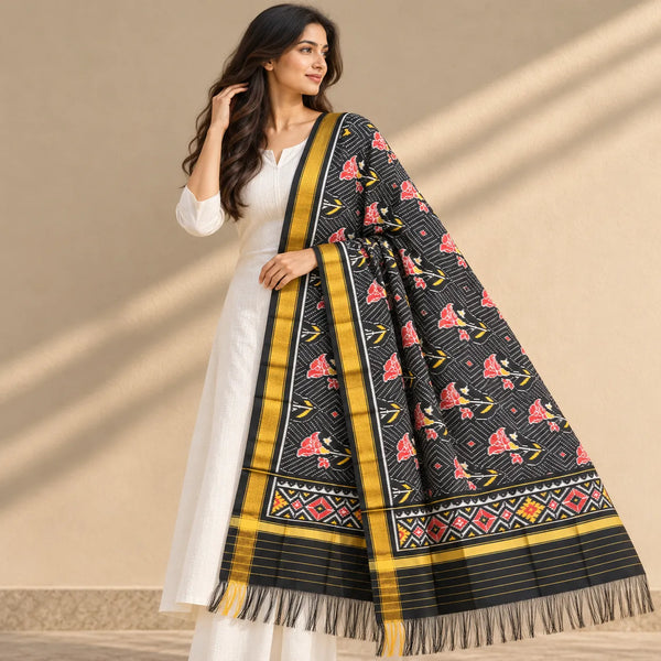 Floral Ikat Patola Dupatta
