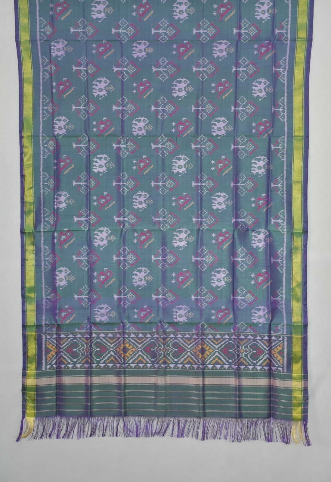 Floral Motif Single Ikat Patola Dupatta