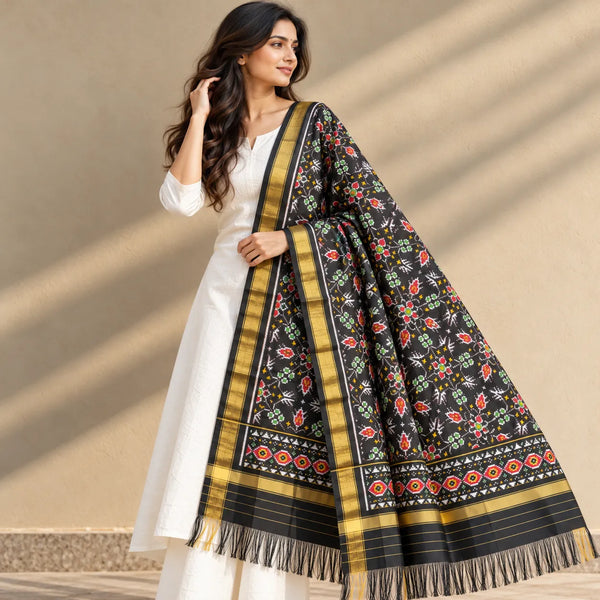 Floral Trellis Heritage Patola Dupatta