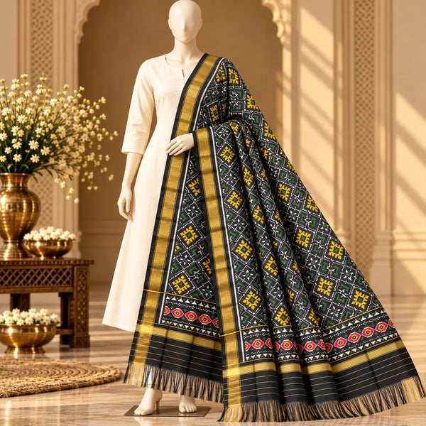 Heritage Diamond Motif Patola Dupatta