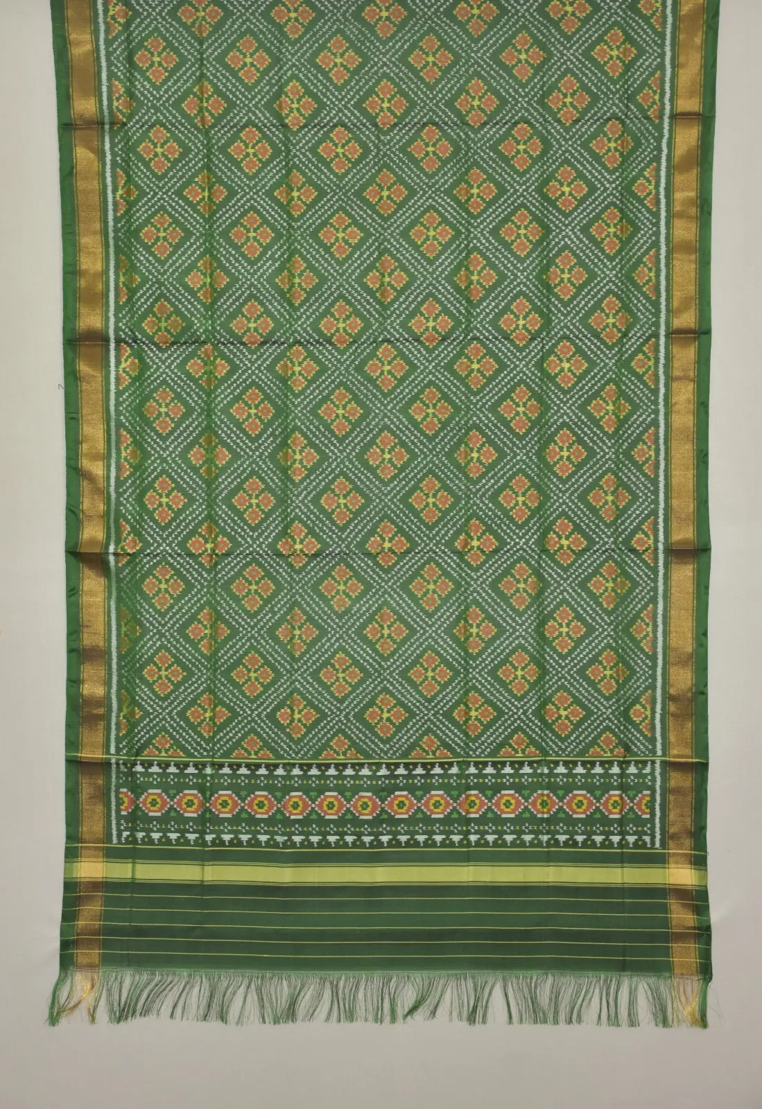Emerald Diamond Weave Patola Dupatta