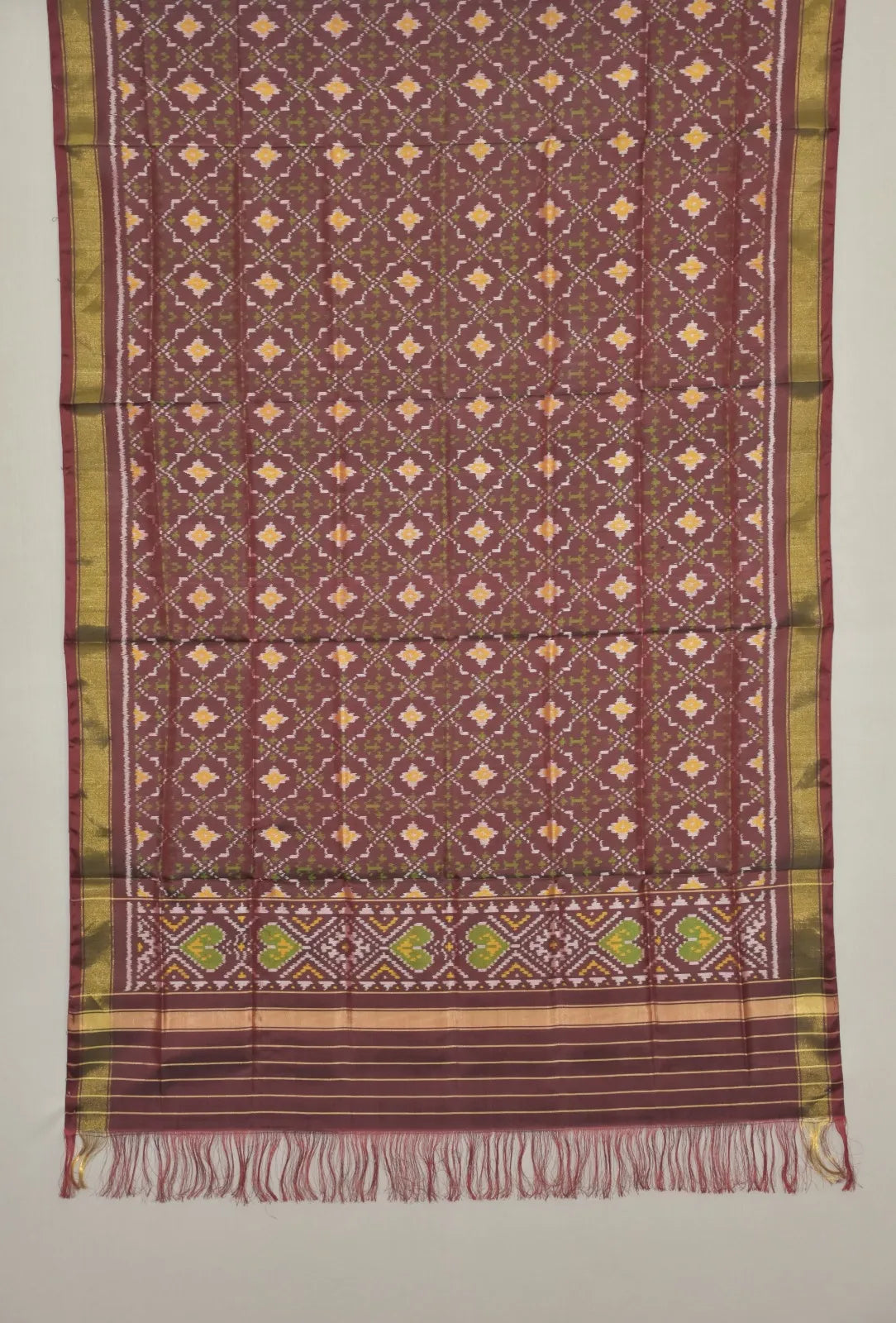 Heritage Floral Diamond Patola Dupatta