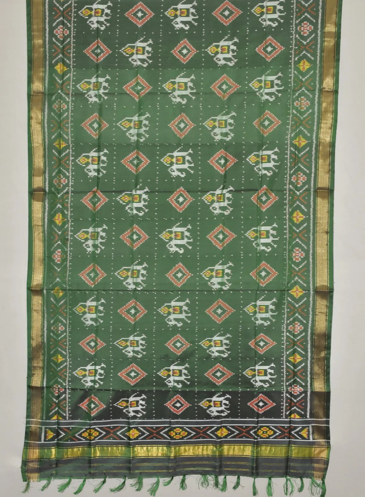 Heritage Elephant and Diamond Patola Dupatta