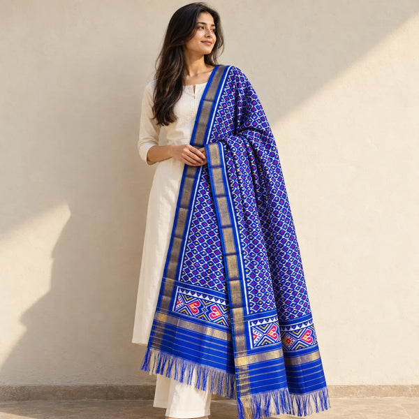 Royal Geometric Single Ikat Patola Dupatta