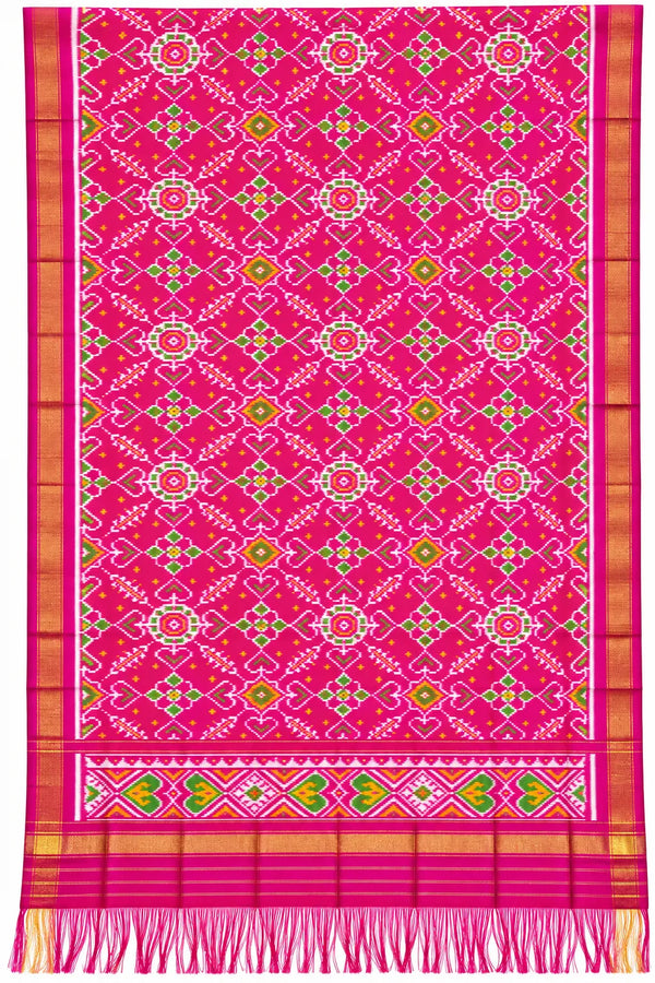 Floral Diamond Heritage Single Ikat Patola Dupatta