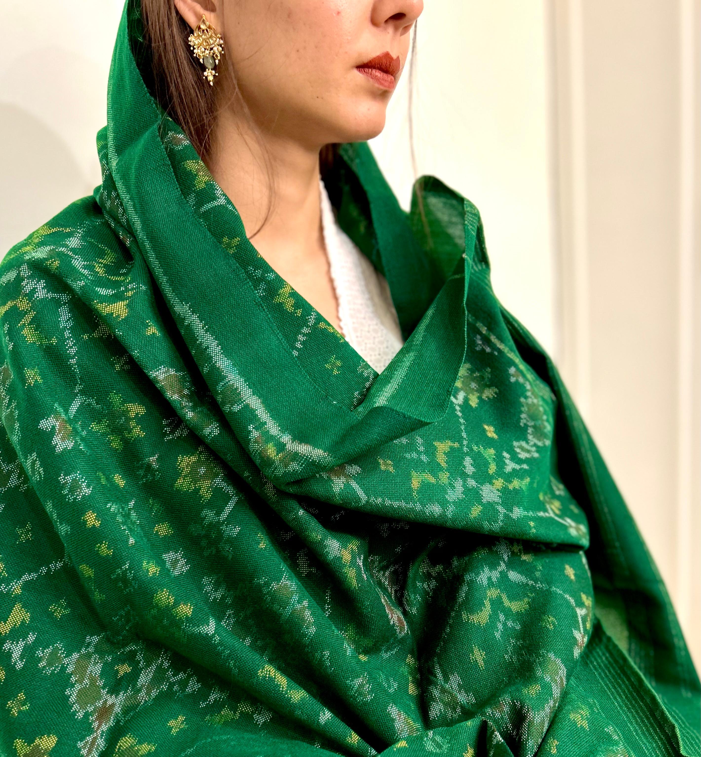 Patola shawl green