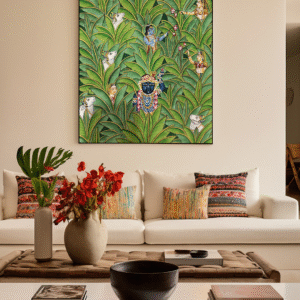 Krishna in the groves of Vrindavan 2×1.5 feet Pichwai painting