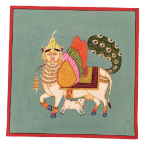 Kamadhenu, also known as Surabhi 2×2 feet Pichwai painting